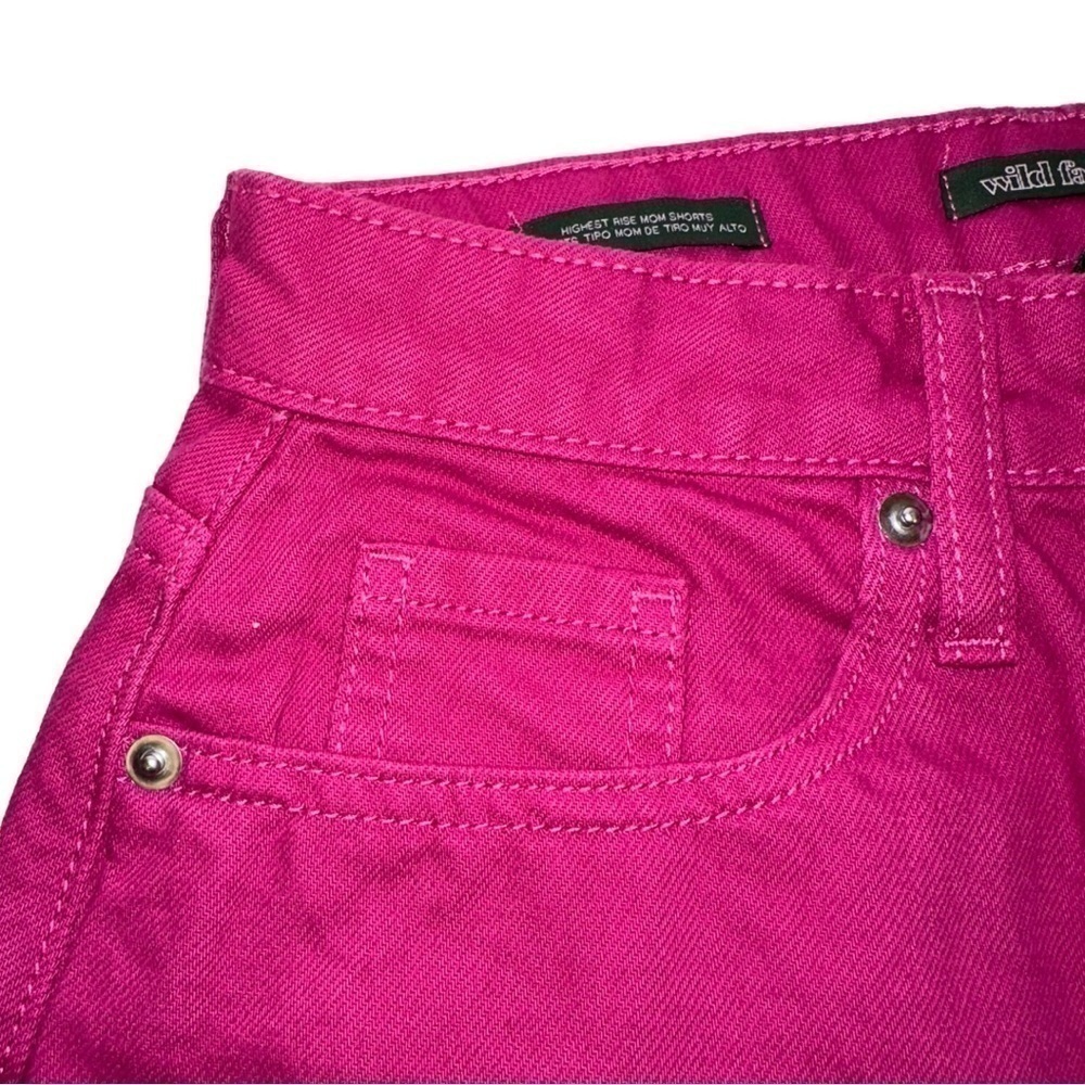 WILD Fable Highest Rise Mom Jean Cuffed Shorts in Fuchsia Pink - Picture 9 of 13
